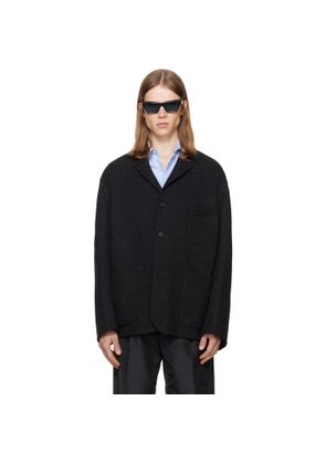 Jil Sander Gray Wool Chevron Jacket