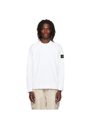 Stone Island White 6100057 Heavy Organic Cotton Sweatshirt