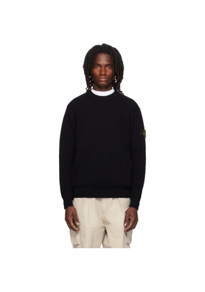 Stone Island Black 5100154 Ribbed Soft Organic Cotton Sweater