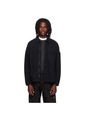 Stone Island Black 1200014 Organic Panama 'Old' Overshirt