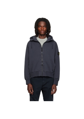 Stone Island Navy 6100009 Organic Cotton Fleece Hoodie