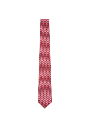 Ferragamo Red Cat Print Silk Tie