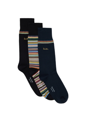Paul Smith Three-Pack Multicolor 'Artist Stripe' Socks