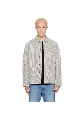Givenchy White & Navy Striped Workwear Jacket