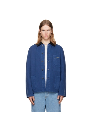 Givenchy Navy Couture Seam Herringbone Denim Jacket