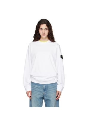 Stone Island White 6100057 Heavy Organic Cotton Jersey Sweatshirt