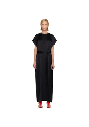 TOTEME Black Crew Satin Maxi Dress