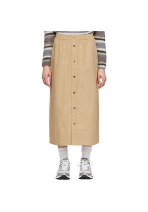 A.P.C. Beige Organic Cotton Midi Skirt