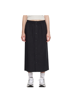 A.P.C. Black Organic Cotton Midi Skirt