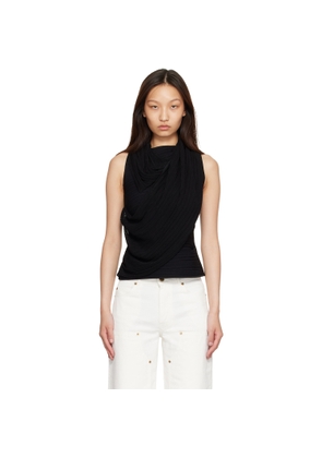 BALMAIN Black One Shoulder Top