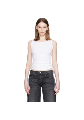 BALMAIN White Jersey Draped Top
