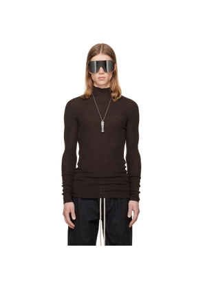Rick Owens Brown Tower Ribbed Lupetto Sweater