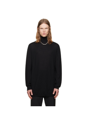 Rick Owens Black Tower Oversized Turtleneck