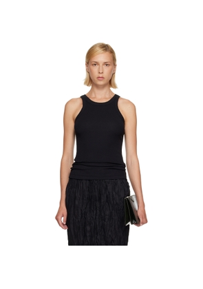 TOTEME Black Curved Rib Tank Top