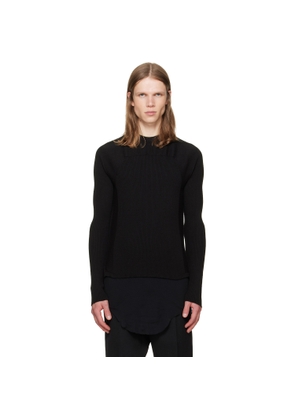 Rick Owens Black Tower Ribbed Geo Sweater