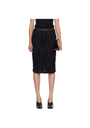 TOTEME Black Crinkled Linen Maxi Skirt