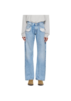 Maison Margiela Blue Contrasted Pockets Straight Jeans