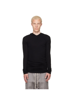 Rick Owens Black Tower Rib LS Hoodie