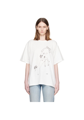 MM6 Maison Margiela Off-White Horse Print Cotton T-shirt