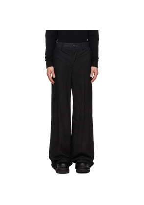 Rick Owens Black Tower Leather Work Pants
