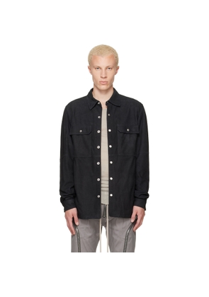 Rick Owens Black Tower Suede Overshirt