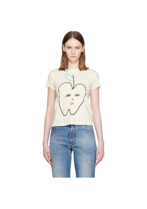 MM6 Maison Margiela Beige Apple Cropped T-shirt