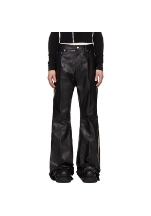 Rick Owens Black Tower Bolan Bootcut Leather Pants