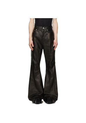 Rick Owens Black Tower Bolan Bootcut Leather Pants
