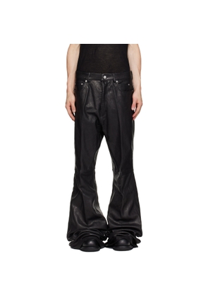 Rick Owens Black Tower Bolan Bootcut Leather Pants