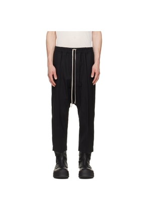 Rick Owens Black Tower Drawstring Cropped Trousers