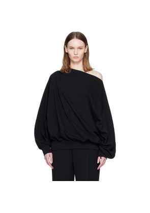 MM6 Maison Margiela Black Long-Sleeved Asymmetric Top