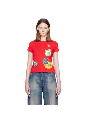 MM6 Maison Margiela Red Sticker T-shirt