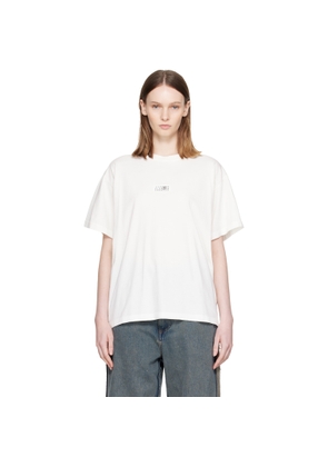 MM6 Maison Margiela Off-White Label Cotton Jersey T-shirt