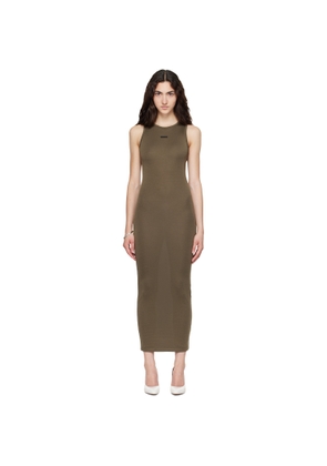 Fear of God ESSENTIALS Khaki Soft Rib Racerback Midi Dress