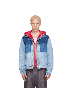 Maison Margiela Blue Patchwork Denim Jacket