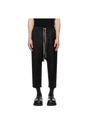 Rick Owens Black Tower Drawstring Cropped Trousers