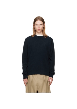 Maison Margiela Navy Virgin Wool Crewneck Sweater