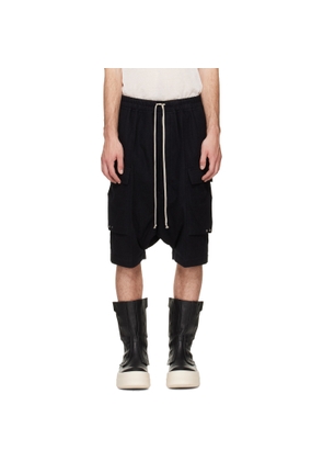 Rick Owens Black Tower Cargo Pods Shorts