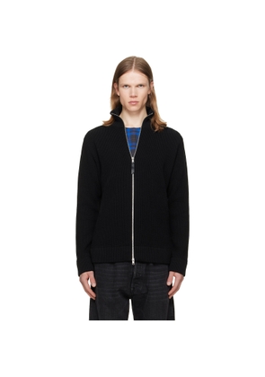 Maison Margiela Black Knit Zip-Up Sweater