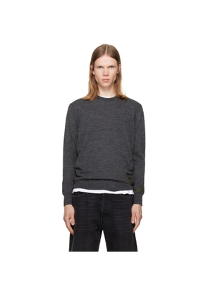 Maison Margiela Gray Wool-Blend Patch Sweater
