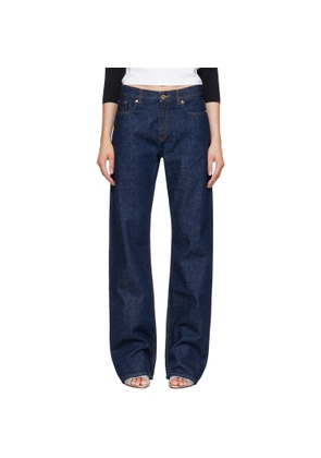 Casablanca Navy Selvedge Embroidered Laurel Jeans