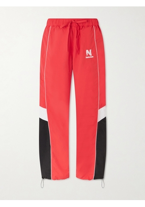 NAHMIAS - Straight-leg Logo-Embroidered Nylon Trousers - Men - Red - S