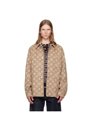 Casablanca Beige Monogram Wool Overshirt