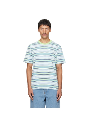 Casablanca Blue & Green Striped Classic T-shirt