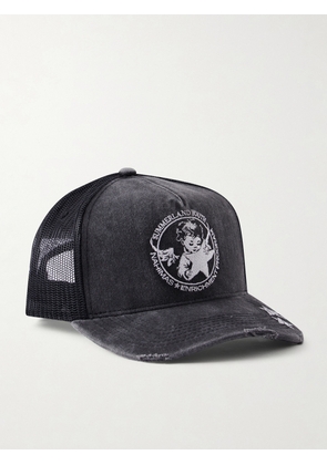 NAHMIAS - Youth Enrichment Embroidered Distressed Cotton and Mesh Trucker Cap - Men - Gray