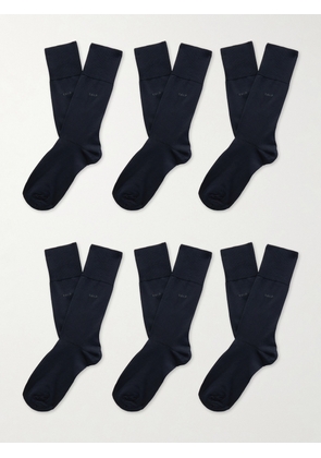 CDLP - Pack of Six Knitted Socks - Men - Blue - 39-42