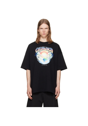 Casablanca Black Airspray Oversized Short Sleeve T‐shirt