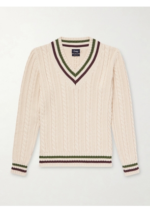 Drake's - Cricket Knitted Cotton and Cashmere-Blend Sweater - Men - Neutrals - S