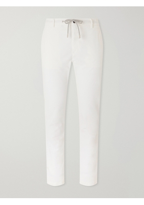 Eleventy - Straight-Leg Cotton-Blend Corduroy Drawstring Trousers - Men - White - UK/US 30