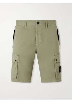 Stone Island - Straight-Leg Cotton-Blend Twill Cargo Shorts - Men - Green - UK/US 30